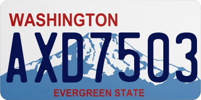WA license plate AXD7503