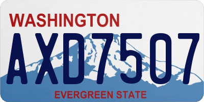 WA license plate AXD7507