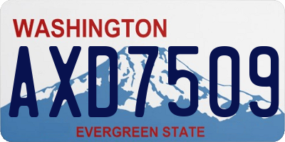 WA license plate AXD7509