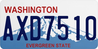 WA license plate AXD7510