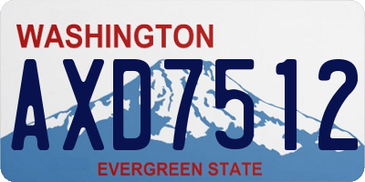WA license plate AXD7512