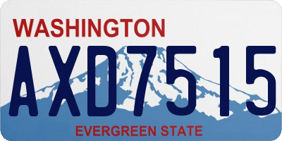 WA license plate AXD7515