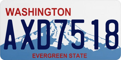 WA license plate AXD7518