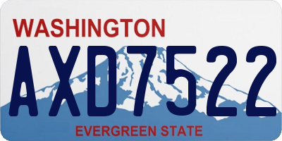 WA license plate AXD7522