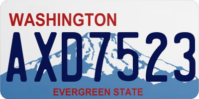 WA license plate AXD7523