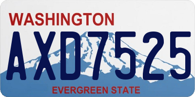 WA license plate AXD7525