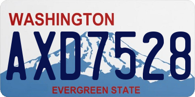 WA license plate AXD7528