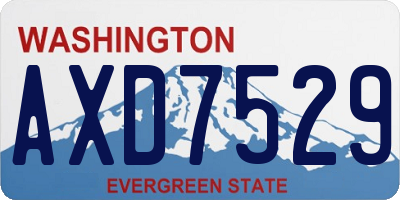 WA license plate AXD7529