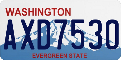 WA license plate AXD7530