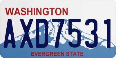 WA license plate AXD7531