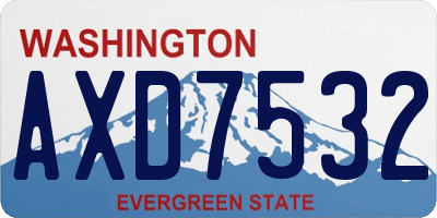 WA license plate AXD7532