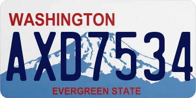 WA license plate AXD7534