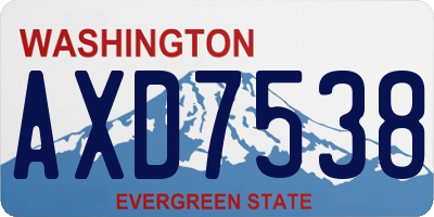 WA license plate AXD7538