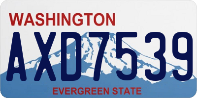 WA license plate AXD7539