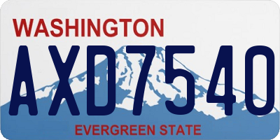 WA license plate AXD7540