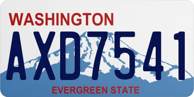 WA license plate AXD7541
