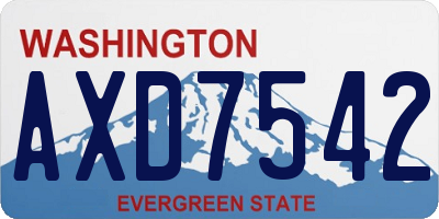 WA license plate AXD7542