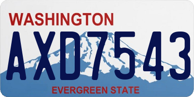 WA license plate AXD7543