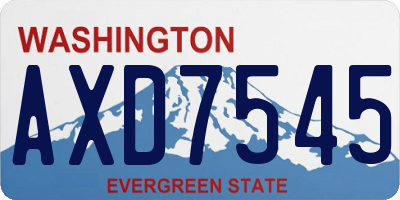 WA license plate AXD7545