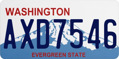 WA license plate AXD7546