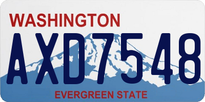WA license plate AXD7548