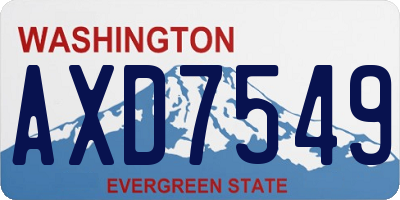 WA license plate AXD7549