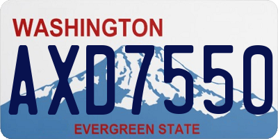 WA license plate AXD7550