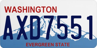 WA license plate AXD7551