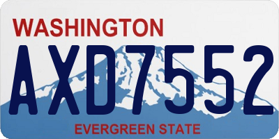 WA license plate AXD7552