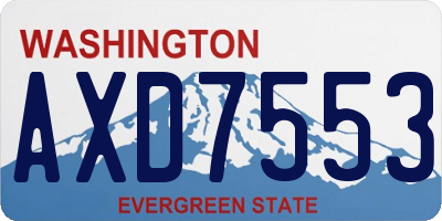 WA license plate AXD7553