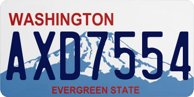 WA license plate AXD7554