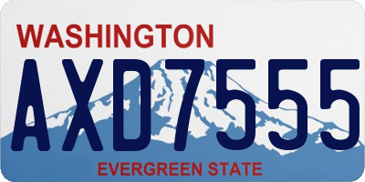 WA license plate AXD7555