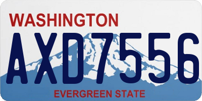 WA license plate AXD7556