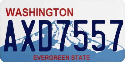 WA license plate AXD7557