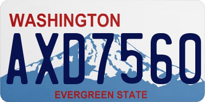 WA license plate AXD7560