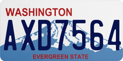 WA license plate AXD7564