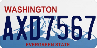 WA license plate AXD7567
