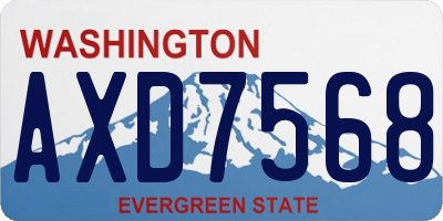 WA license plate AXD7568