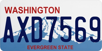 WA license plate AXD7569