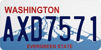 WA license plate AXD7571
