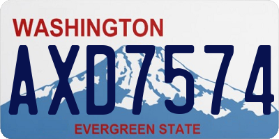WA license plate AXD7574