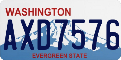 WA license plate AXD7576