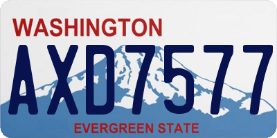WA license plate AXD7577