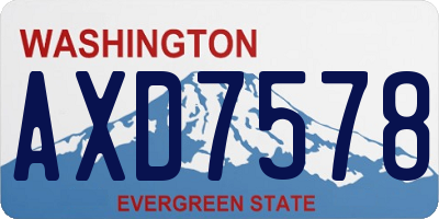 WA license plate AXD7578