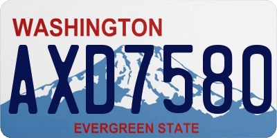 WA license plate AXD7580