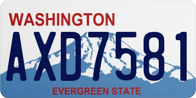 WA license plate AXD7581