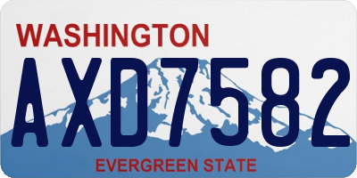 WA license plate AXD7582
