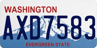 WA license plate AXD7583