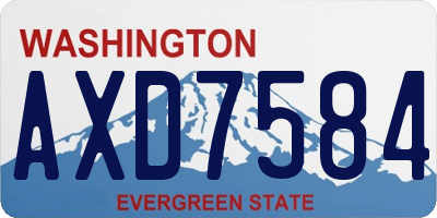 WA license plate AXD7584