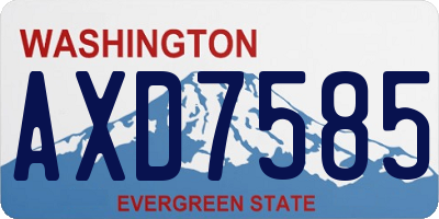 WA license plate AXD7585